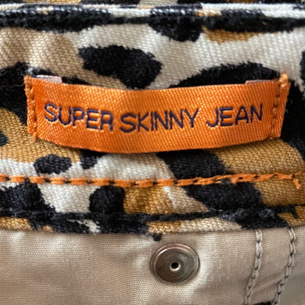 Tory Burch Leopard Print Super Skinny Jeans Size 27 - Picture 6 of 11